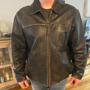 Mens Distressed Leather Jacket